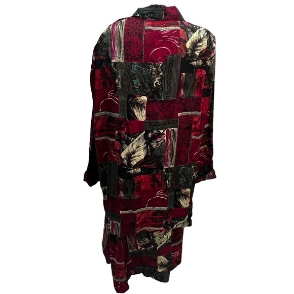 VINTAGE❤️LESLIE Belle Two Piece Burgundy Suit Size XL - Picture 7 of 16